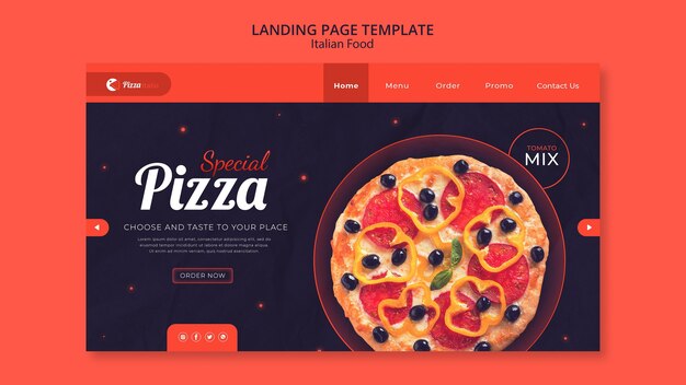 Landingspagina sjabloon voor Italiaans eten restaurant