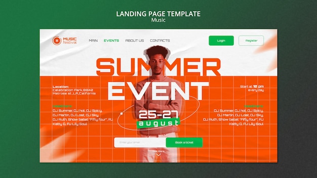 Landingspagina sjabloon voor muziekfestival