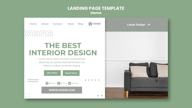 Landingspagina-sjabloon voor nieuw interieurontwerp