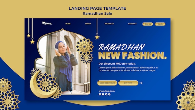 Gratis PSD landingspagina sjabloon voor ramadan verkoop