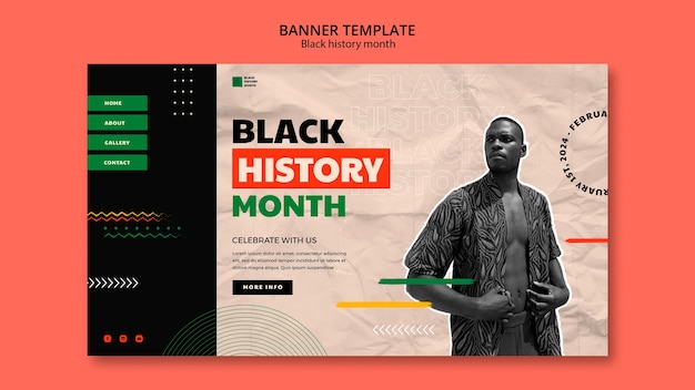 Gratis PSD landingspagina van de black history month-viering