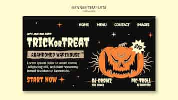 Gratis PSD landingspagina van de halloween-viering