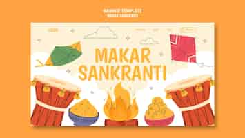 Gratis PSD landingspagina van de makar sankranti-viering