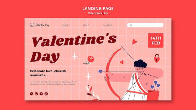 Landingspagina van de valentine's day viering