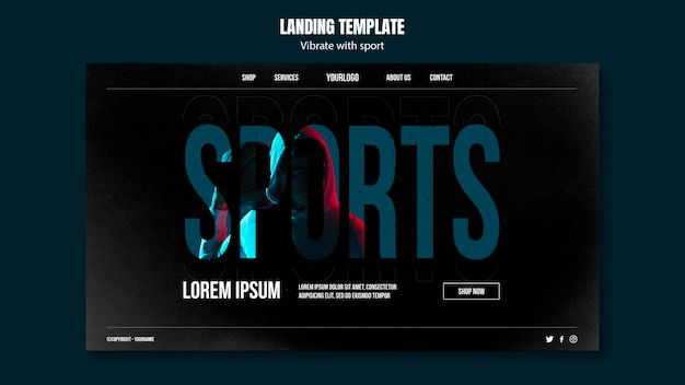 Gratis PSD landingspagina van sportadvertentiesjabloon