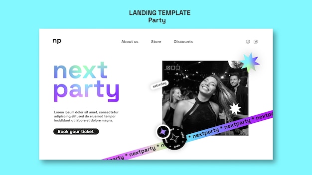 Gratis PSD landingspagina voor feestentertainment