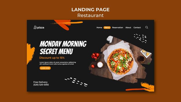 Gratis PSD landingspagina voor italiaans restaurant