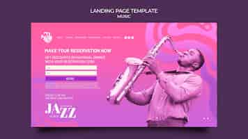 Gratis PSD landingspagina voor jazzfestival en club