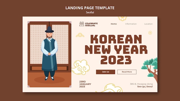Landingspagina voor koreaanse nieuwjaarsviering