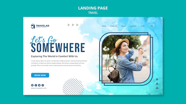 Gratis PSD landingspagina voor reisavontuur