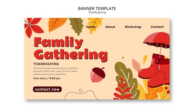 Gratis PSD landingspagina voor thanksgiving-viering