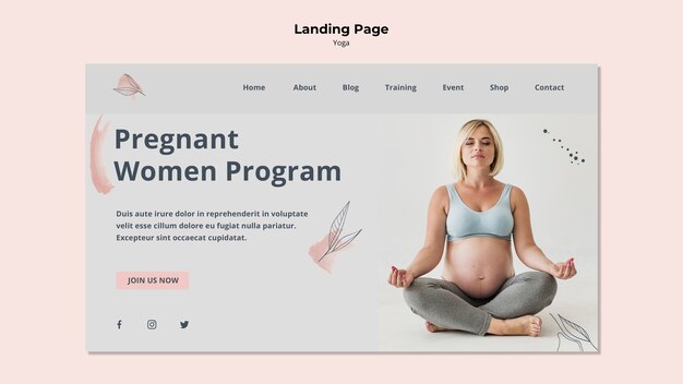 Landingspagina voor yoga voor zwangere vrouwen