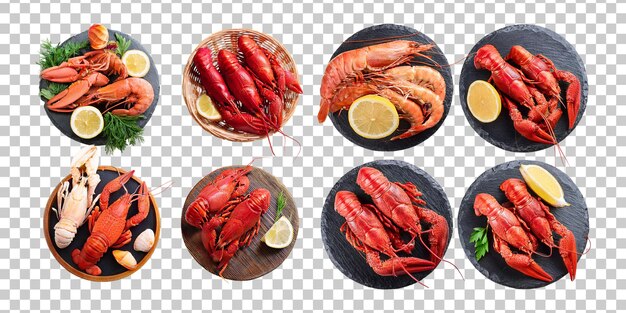 La langosta y los camarones frescos son deliciosos en los platos