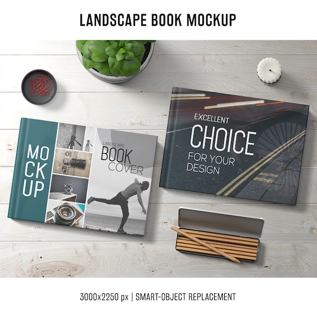 Gratis PSD lanscape-boekmodel