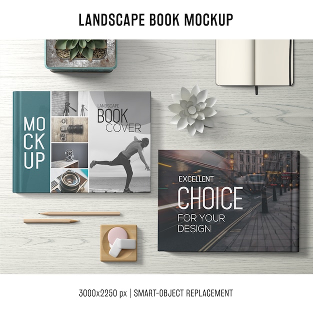 Gratis PSD lanscape-boekmodel