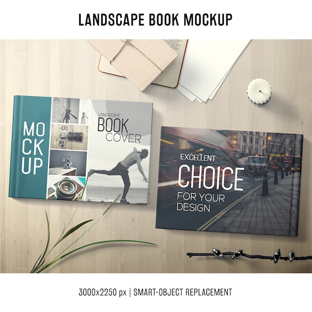 Gratis PSD lanscape-boekmodel