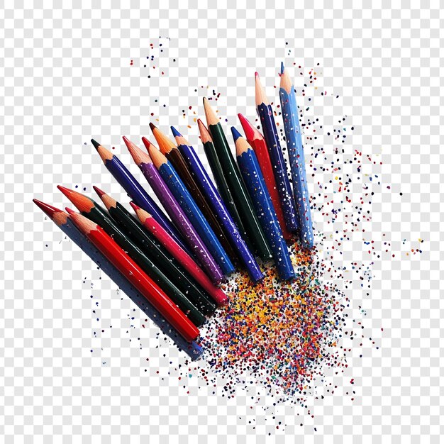 Los lápices de colores vibrantes estallan con brillo