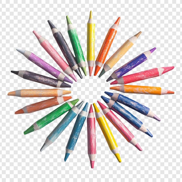 Lápiz de colores vibrantes dispuestos en un círculo