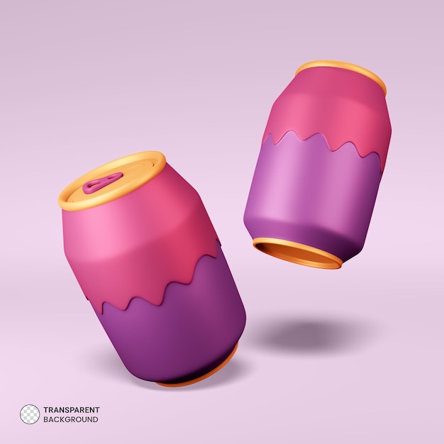 Lata de refresco icono aislado 3d render ilustración