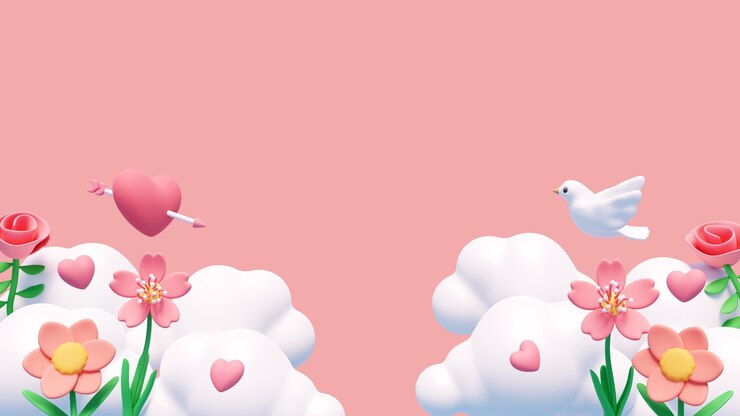 PSD Gratis latar belakang 3d untuk perayaan hari valentine