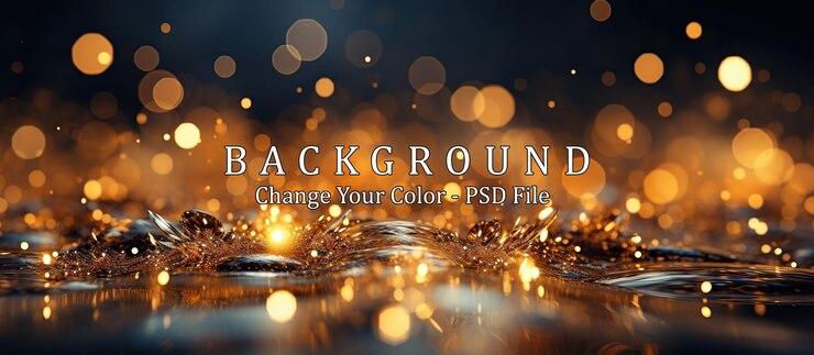 PSD Gratis latar belakang bokeh abstrak emas
