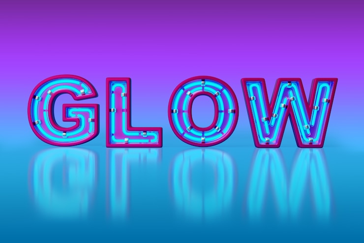 PSD Gratis latar belakang kata neon