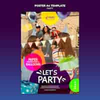 Gratis PSD laten we een feestpostersjabloon