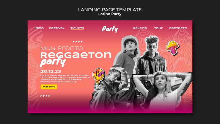 Gratis PSD latijnse partij landingspagina sjabloon