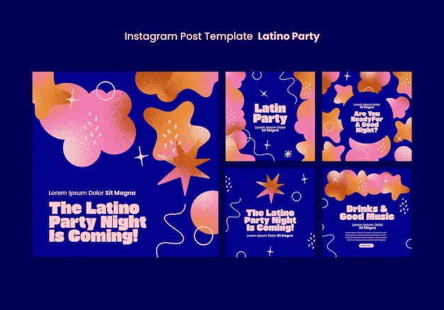 Latino feest instagram berichten sjabloon