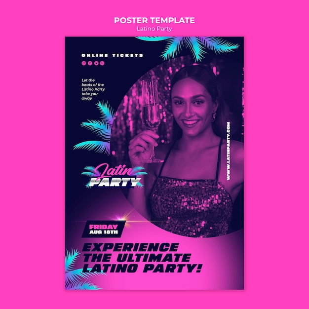 Latino partij poster sjabloon