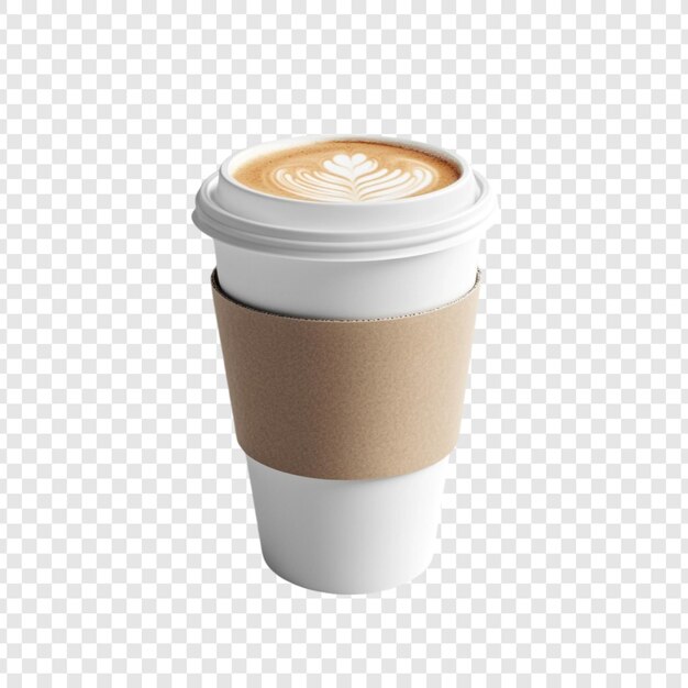 Latte aromático en una taza desechable Bebida matutina perfecta