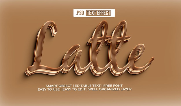 Gratis PSD latte-tekststijleffect