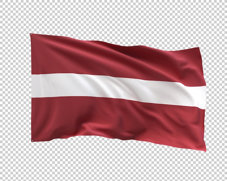PSD gratuito latvian flag waving on transparent background