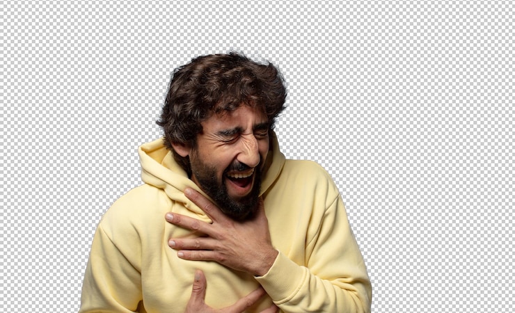 PSD Gratis laughing out loud at some hilarious joke feeling happy and cheerful having fun