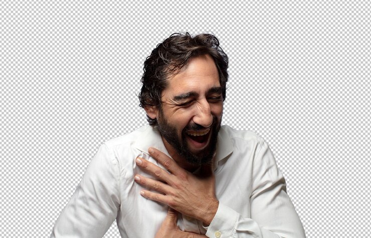 PSD Gratis laughing out loud at some hilarious joke feeling happy and cheerful having fun