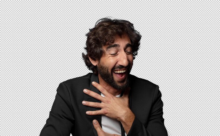 PSD Gratis laughing out loud at some hilarious joke feeling happy and cheerful having fun