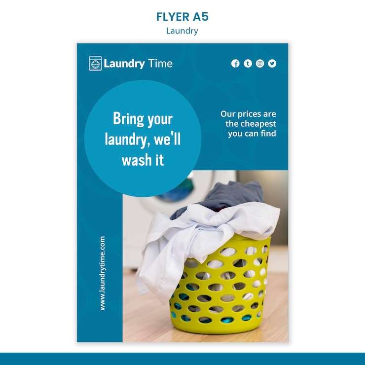 PSD Gratis laundry service template flyer