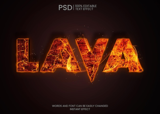 Gratis PSD lava-teksteffect