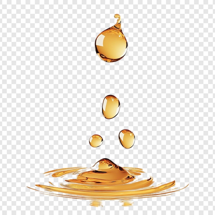 PSD gratuito le gocce liquide di ambra che cadono e creano onde una fotografia macro da vicino