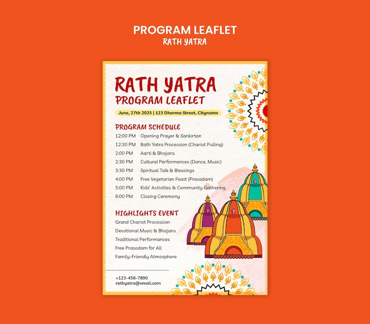 PSD Gratis leaflet program rath yatra