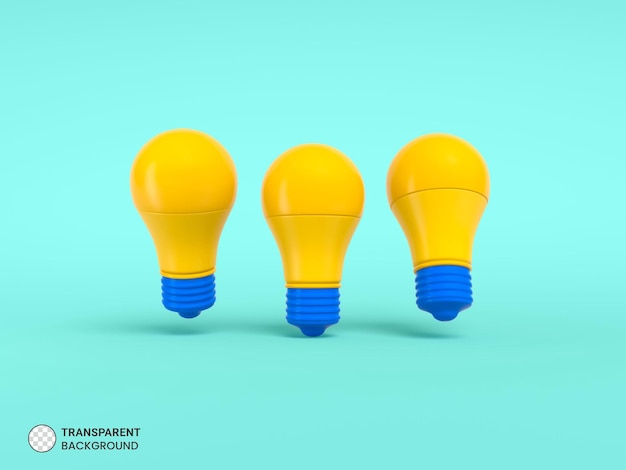 Gratis PSD led gloeilamp geïsoleerd 3d render illustratie