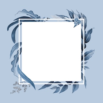 Leeg frame met blauw bladerenontwerp Gratis Psd