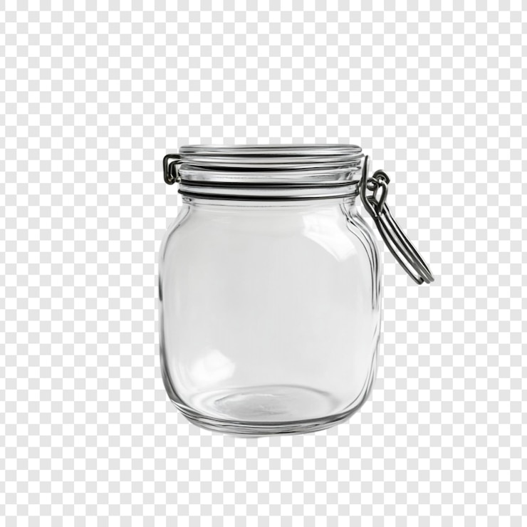 Gratis PSD leeg glazen pot met metalen deksel