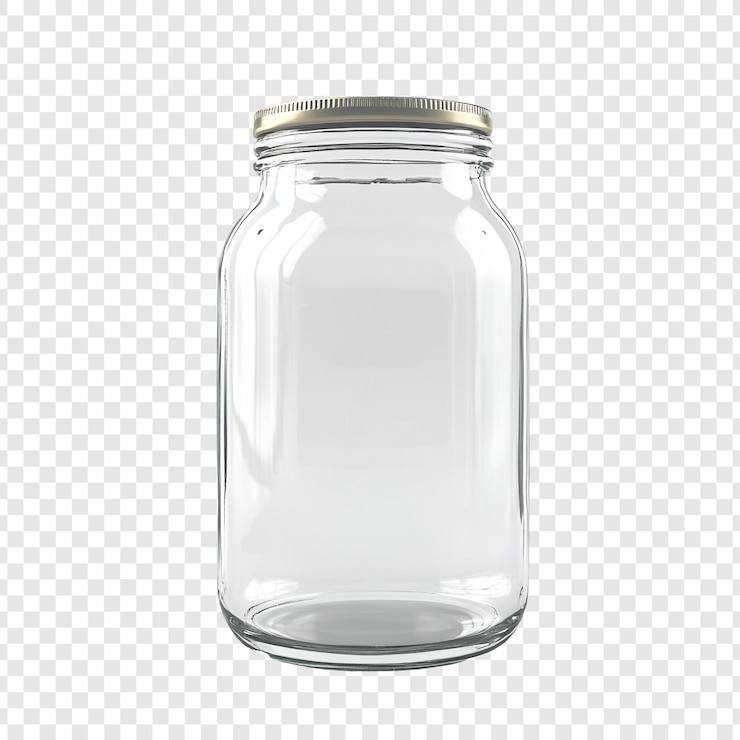 Gratis PSD leeg glazen pot met zilveren deksel een veelzijdige opslagoplossing