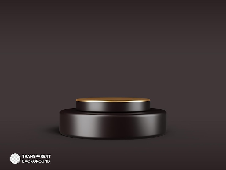 Gratis PSD leeg goud zwart podium voor productpresentatie