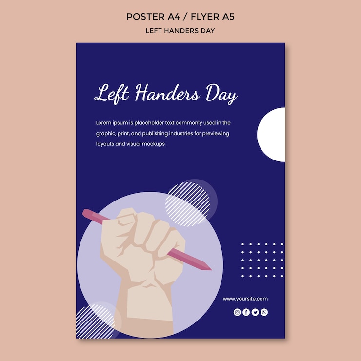 PSD Gratis left handers day template