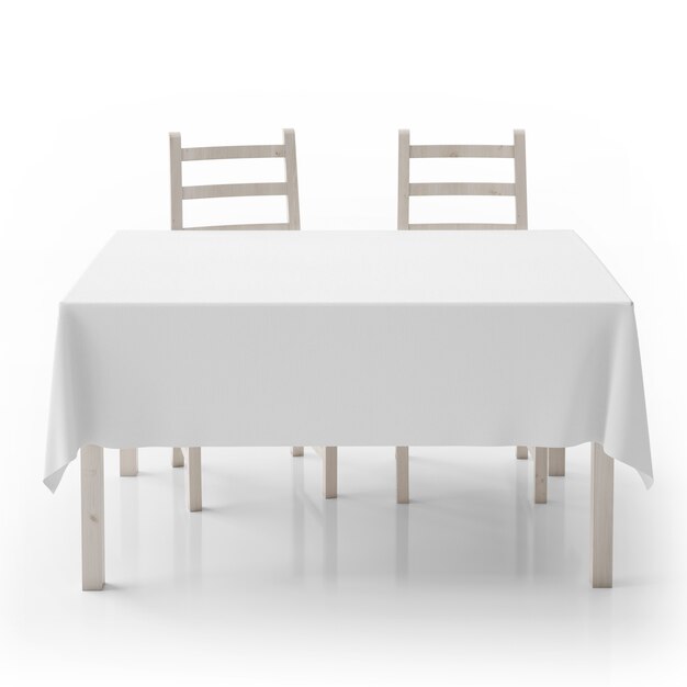 Lege tafel en stoelen geïsoleerd