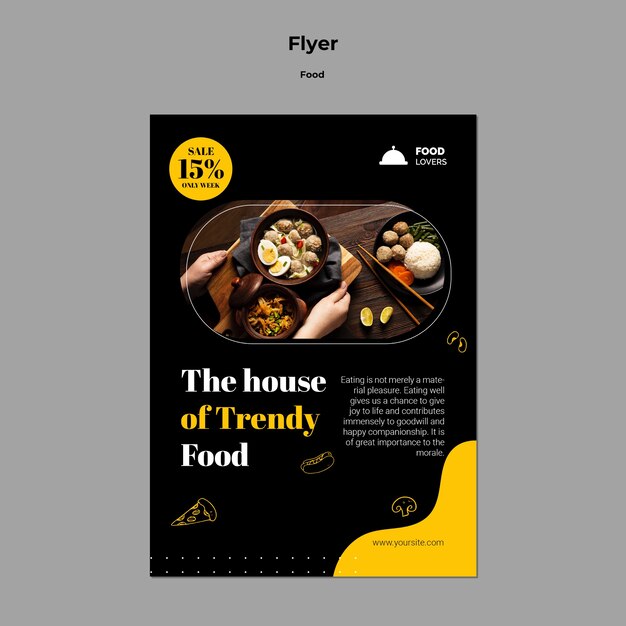 Lekker eten poster sjabloon met korting