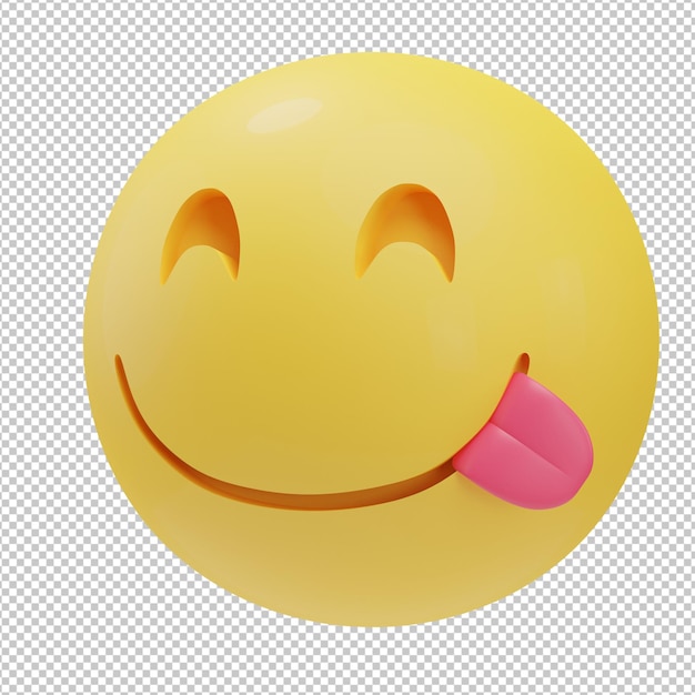 Lekker gezicht emoji 3d illustratie Premium Psd