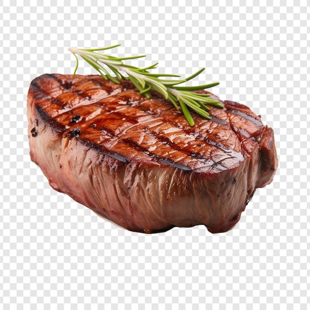 Gratis PSD lekkere gegrilde ossenhaas steak geïsoleerd op transparante achtergrond